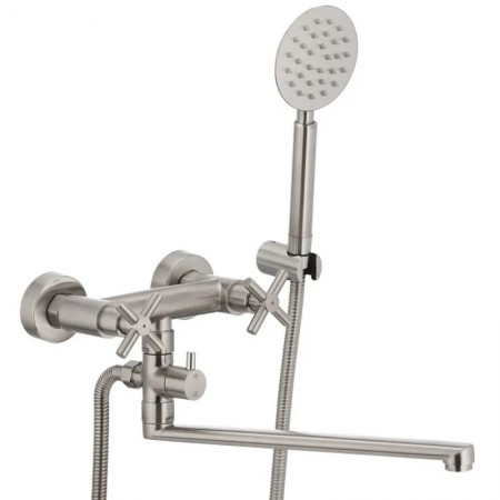 Смеситель в ванную с длинным изливом из нержавеющей стали MIXXUS DVE-006 SS2824 Смеситель в ванную с длинным изливом из нержавеющей стали MIXXUS DVE-006 SS2824